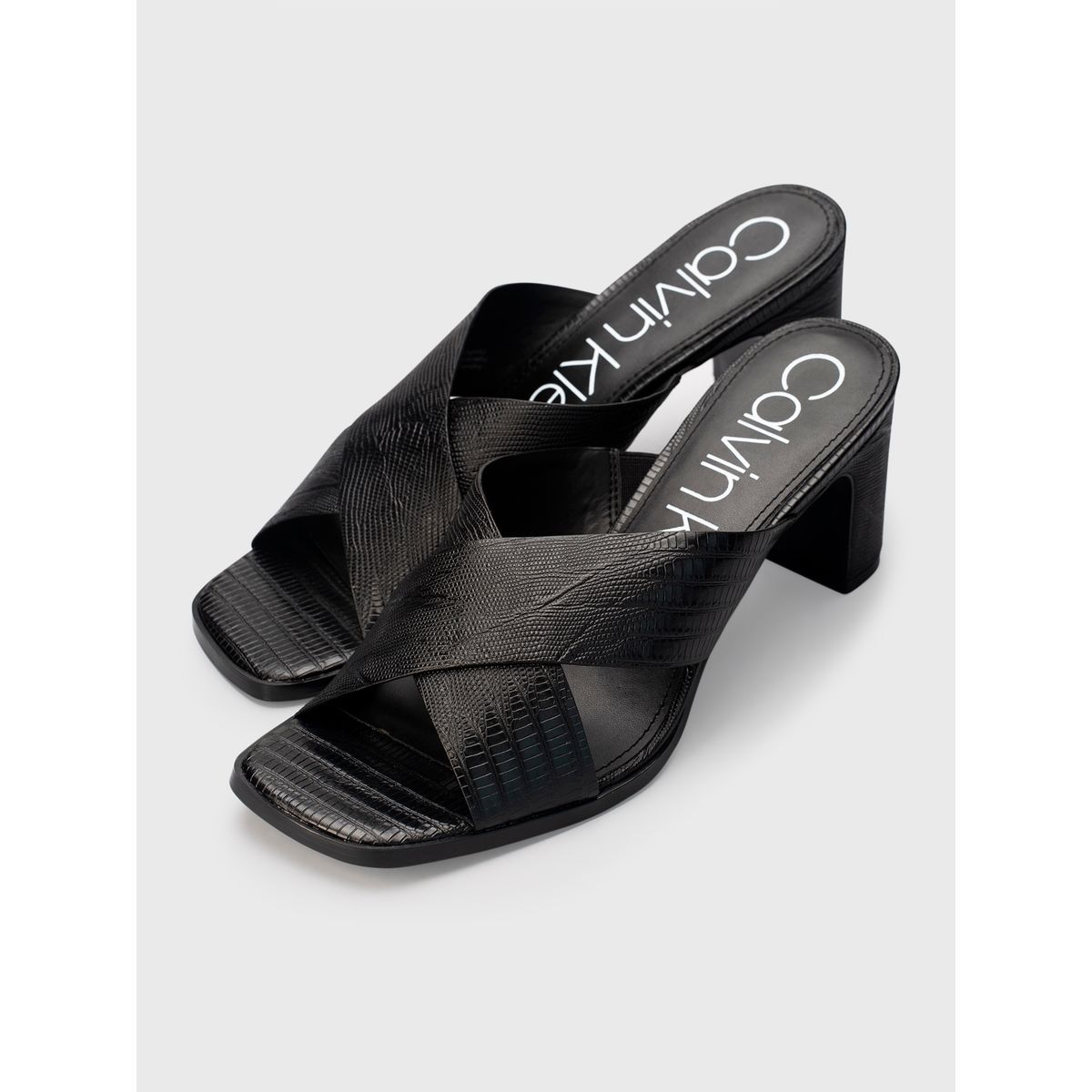 CALVIN KLEIN - Sandalia Dylan Lizard Negro Calvin Klein