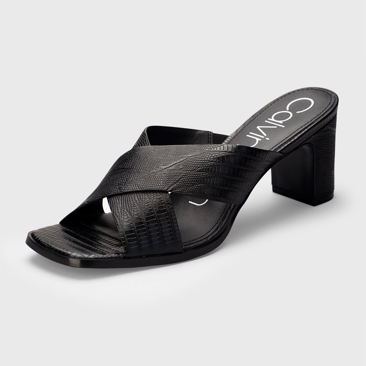 CALVIN KLEIN - Sandalia Dylan Lizard Negro Calvin Klein