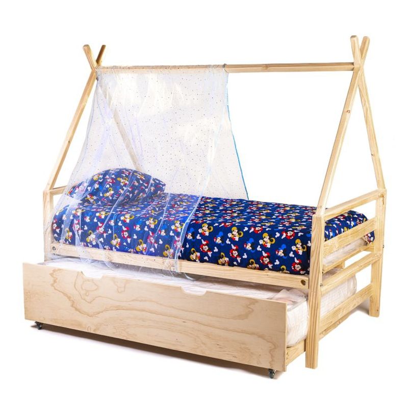 MPA DECOHOGAR - Cama infantil de madera, Base Cama nido tipi sb - 1,5 plaza