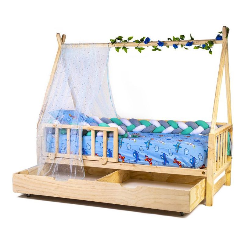 MPA DECOHOGAR - Cama infantil de madera, Base Cama Cajonera Tipi bv - 1 plaza