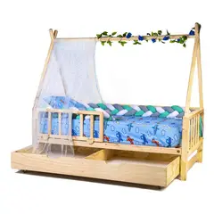 MPA DECOHOGAR - Cama infantil de madera, Base Cama Cajonera Tipi bv - 1 plaza