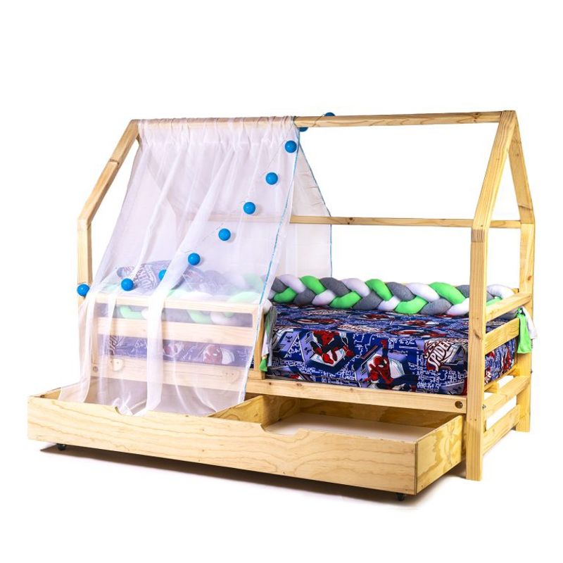 MPA DECOHOGAR - Base Cama infantil con cajon Casita bh - 1,5 plaza