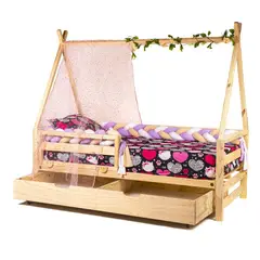 MPA DECOHOGAR - Cama infantil de madera, Base Cama con cajon Tipi bh - 1 plaza