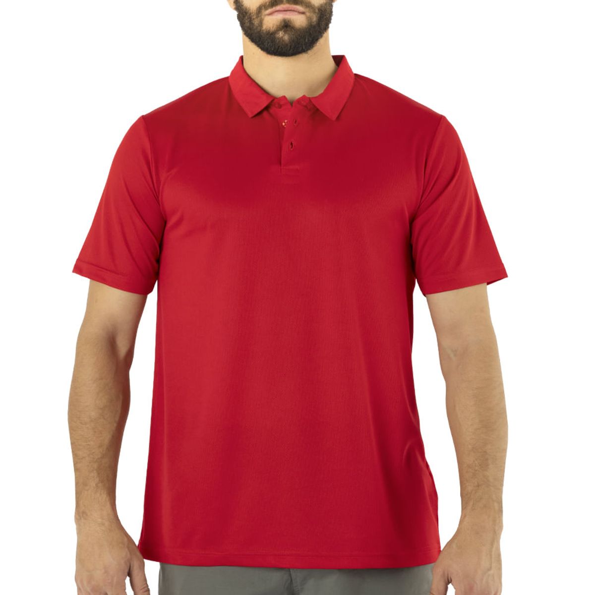 QUEBEC - Polera Cooldry Quebec Manga Corta Rojo