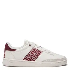 N'GO - Zapatilla Urbana Hombre Cuero Beige Tejido Burdeo Ngo