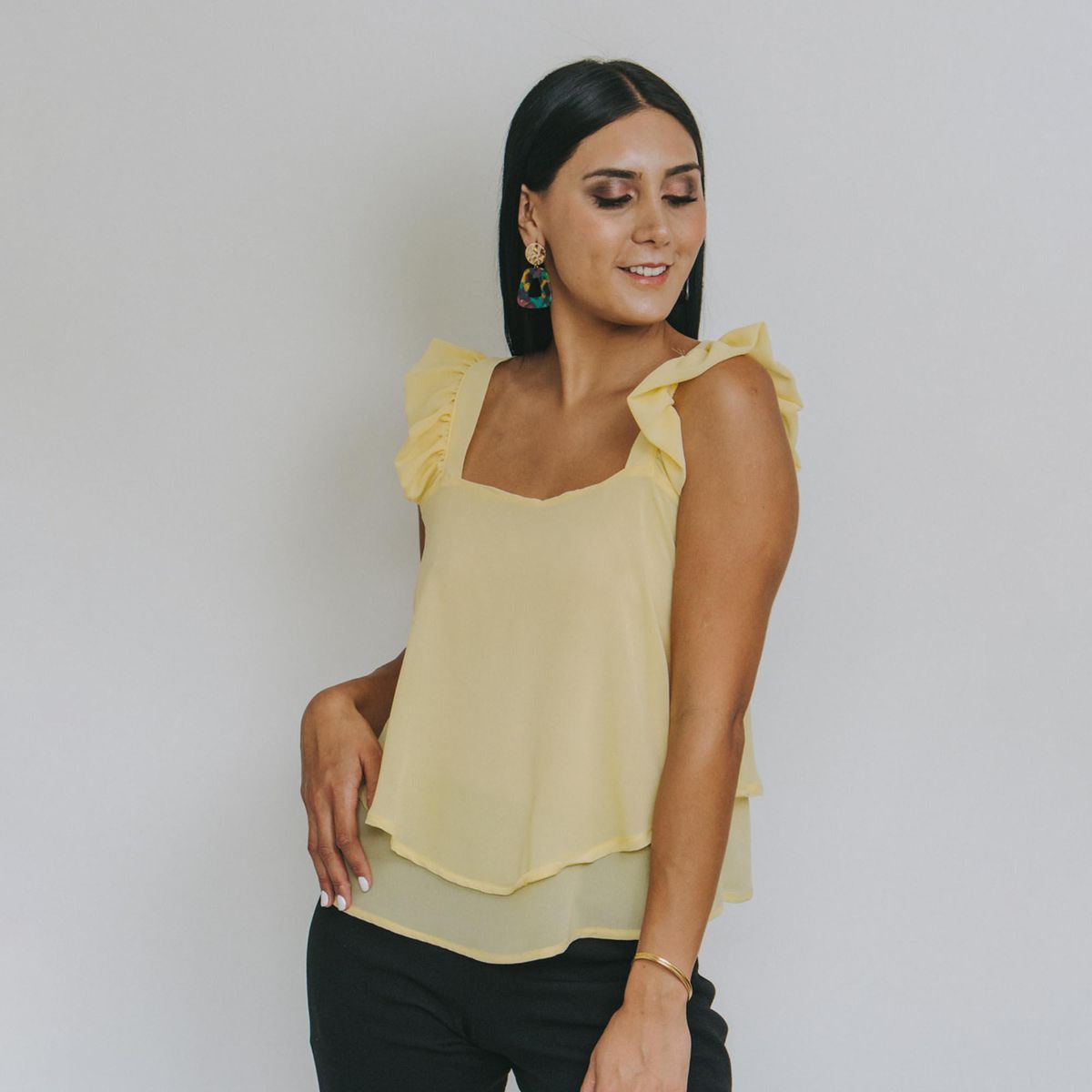 NATALIA SEGUEL - Blusa Noah Amarillo Pastel Natalia Seguel
