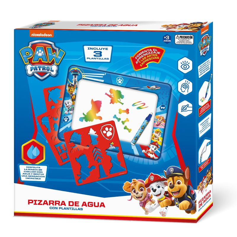 PAW PATROL - Pizarra De Agua con Plantillas Paw Patrol