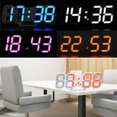 GENERICO - Reloj 3D Digital Led de Pared o Escritorio Multifuncional LUZ AZUL
