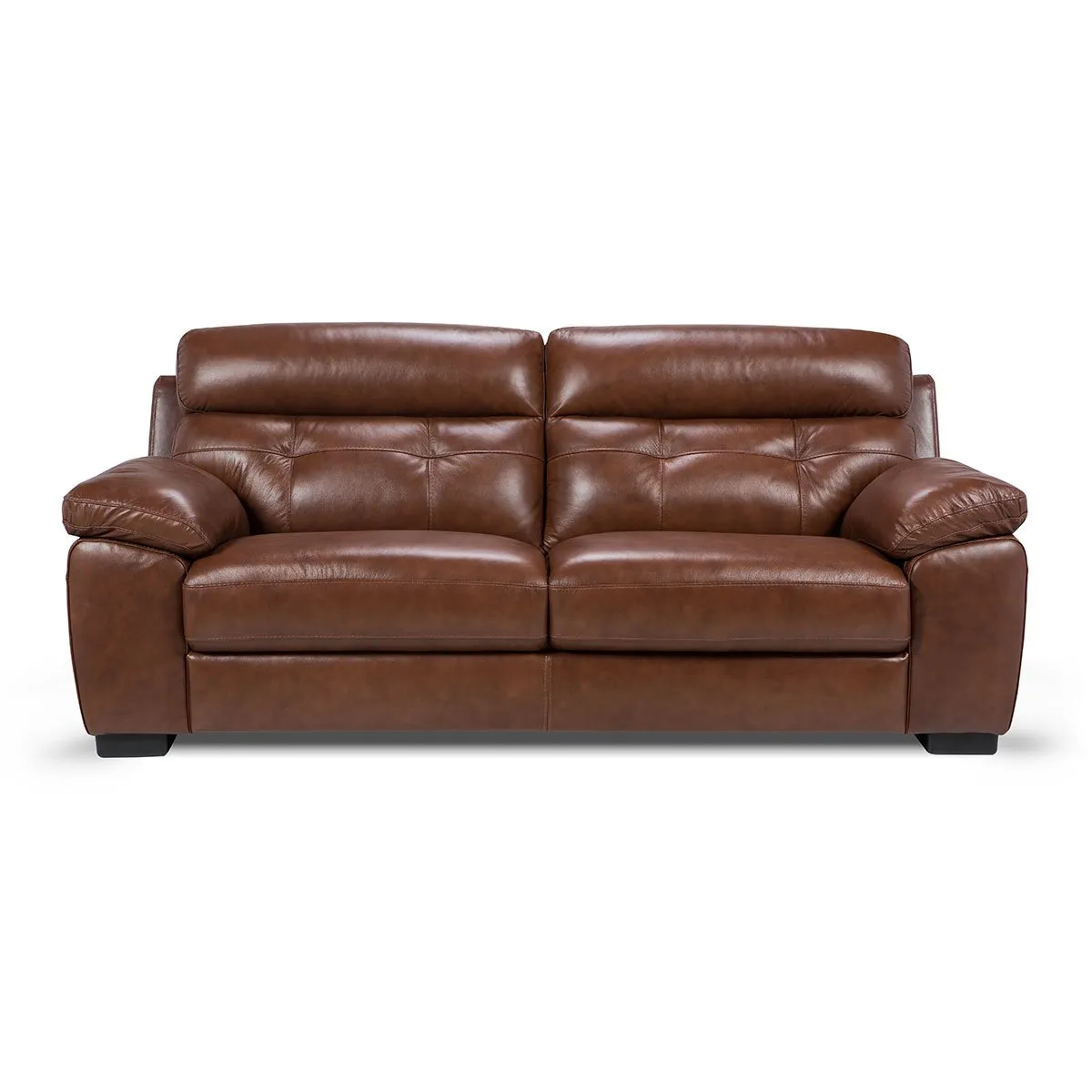 ROSEN - Sofá Rosen Flaminio 3 Cuerpos Cuero Caramelo