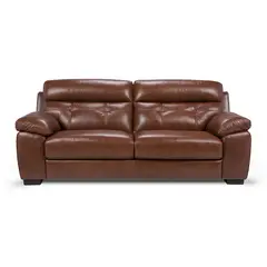 ROSEN - Sofá Flaminio 3 Cuerpos Cuero Caramelo