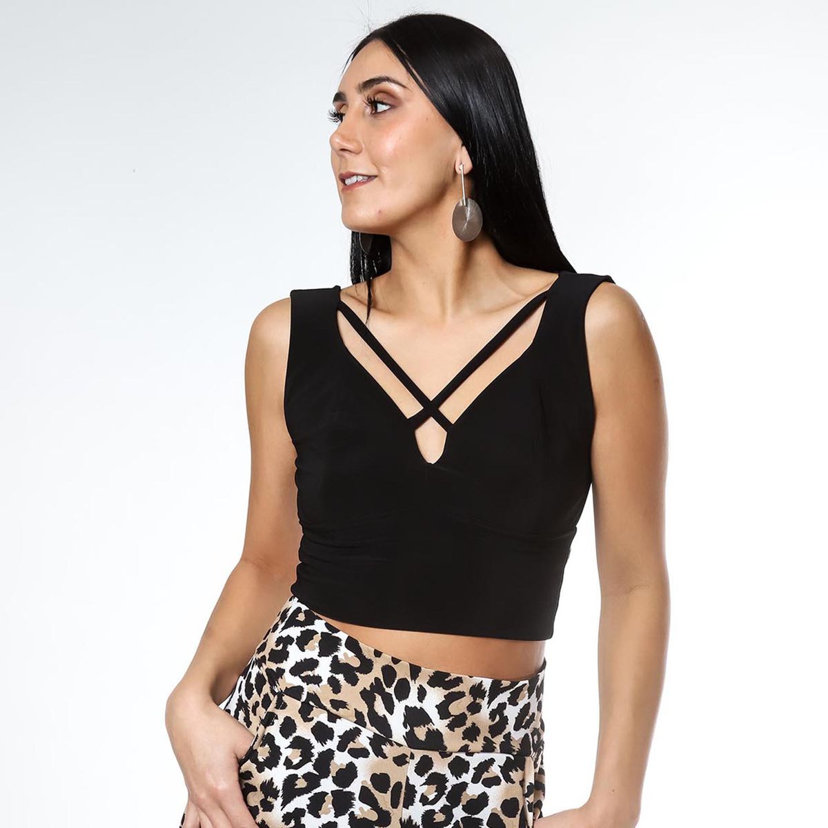 NATALIA SEGUEL - Crop Top Vera Cruz Negro Natalia Seguel