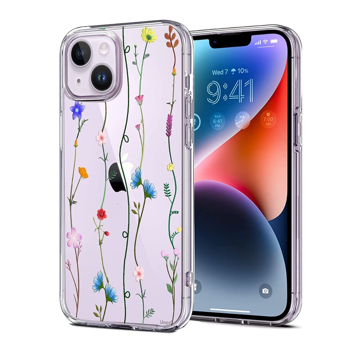 OEM - Carcasa Silicona Slim Flores para iPhone 14