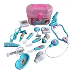 GENERICO - Maletin Grande Doctor Niñas Instrumentos Medicos Celeste