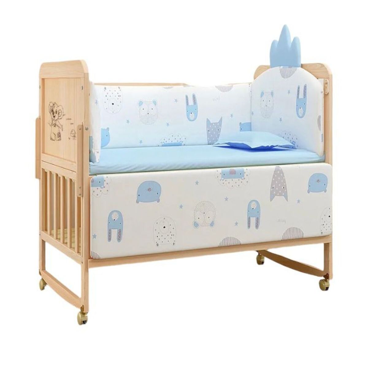 LUBABYCAS - Cuna Colecho Madera Pack&Play LuBabycas Con Mudador