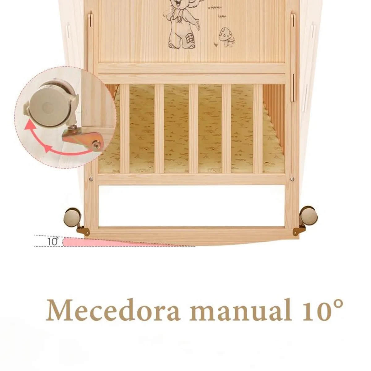 LUBABYCAS - Cuna Colecho Madera Pack&Play LuBabycas Con Mudador