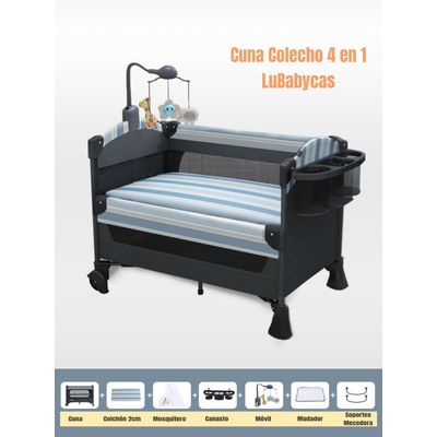 Imagen 2 del producto Cuna Colecho Corral Mecedora 4 En 1 Azul