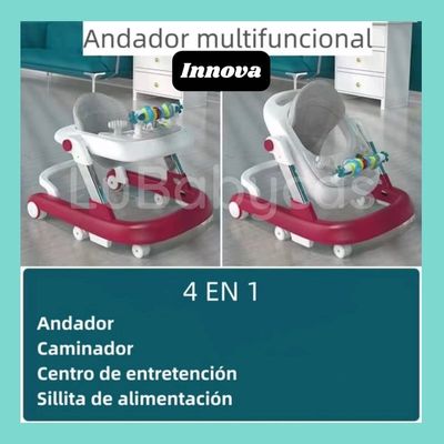 Imagen 2 del producto Andador Caminador Multifuncional 4 En 1 Burdeos