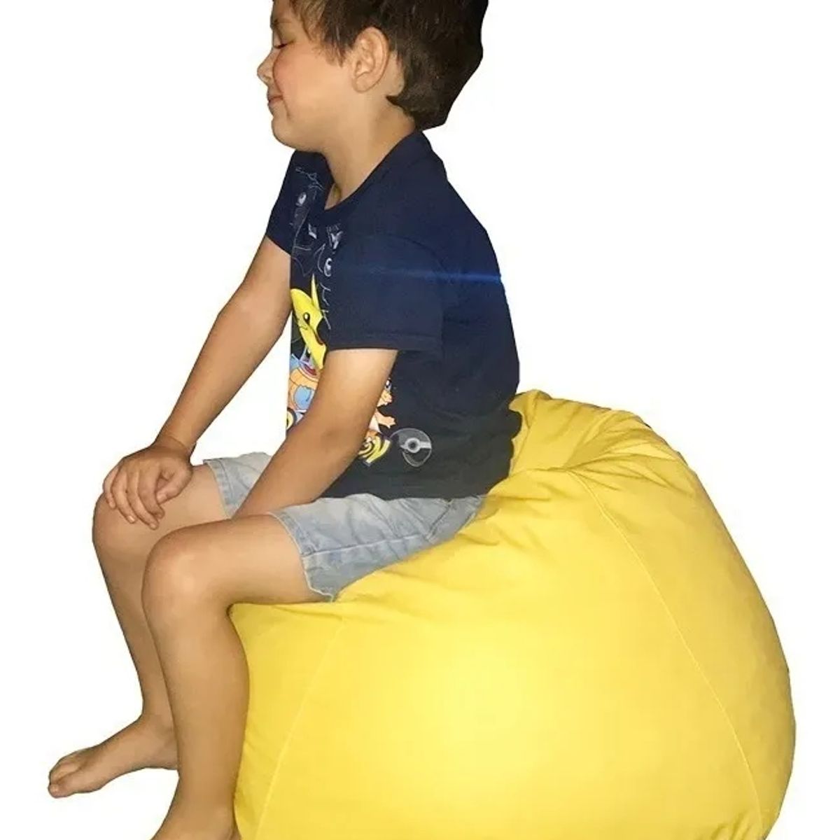 REHUCE - Puff para niños eco cuero - Amarillo