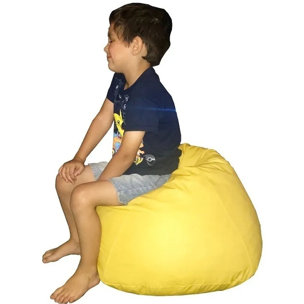 REHUCE - Puff para niños eco cuero - Amarillo