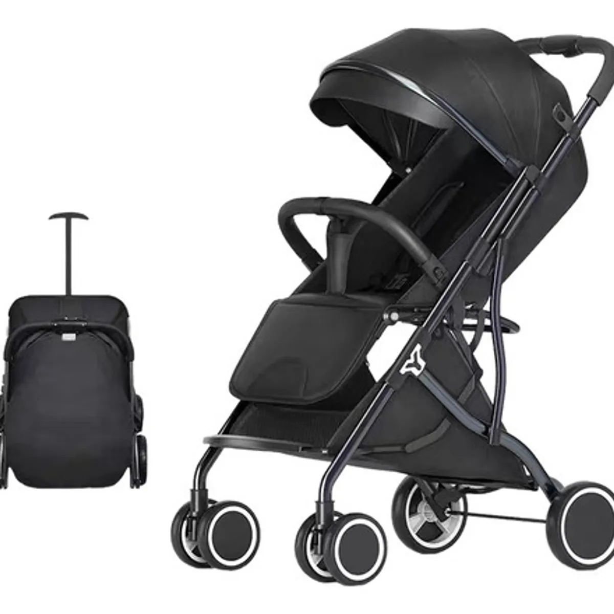 LUBABYCAS - Coche De Paseo Compacto Con Accesorios Lubabycas Negro