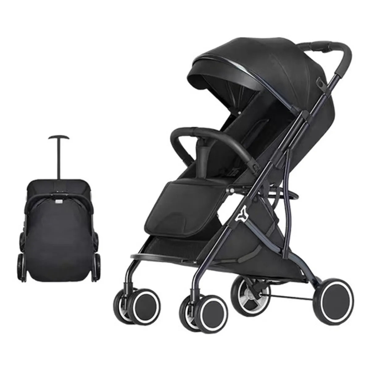 LUBABYCAS - Coche De Paseo Compacto Con Accesorios Lubabycas Negro