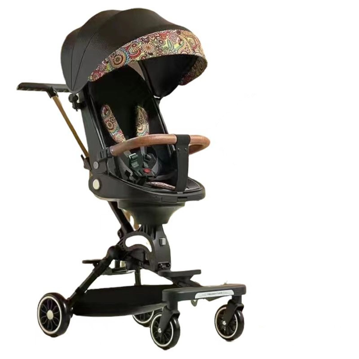 LUBABYCAS - Coche De Paseo 360° 3 En 1 Reclinable Lubabycas Negro