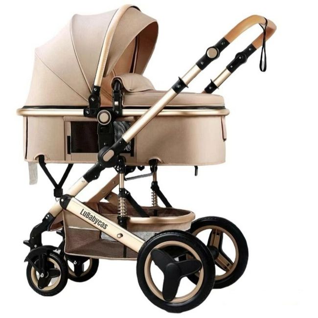 LUBABYCAS - Coche Cuna Moisés Con Accesorios Lubabycas Dorado