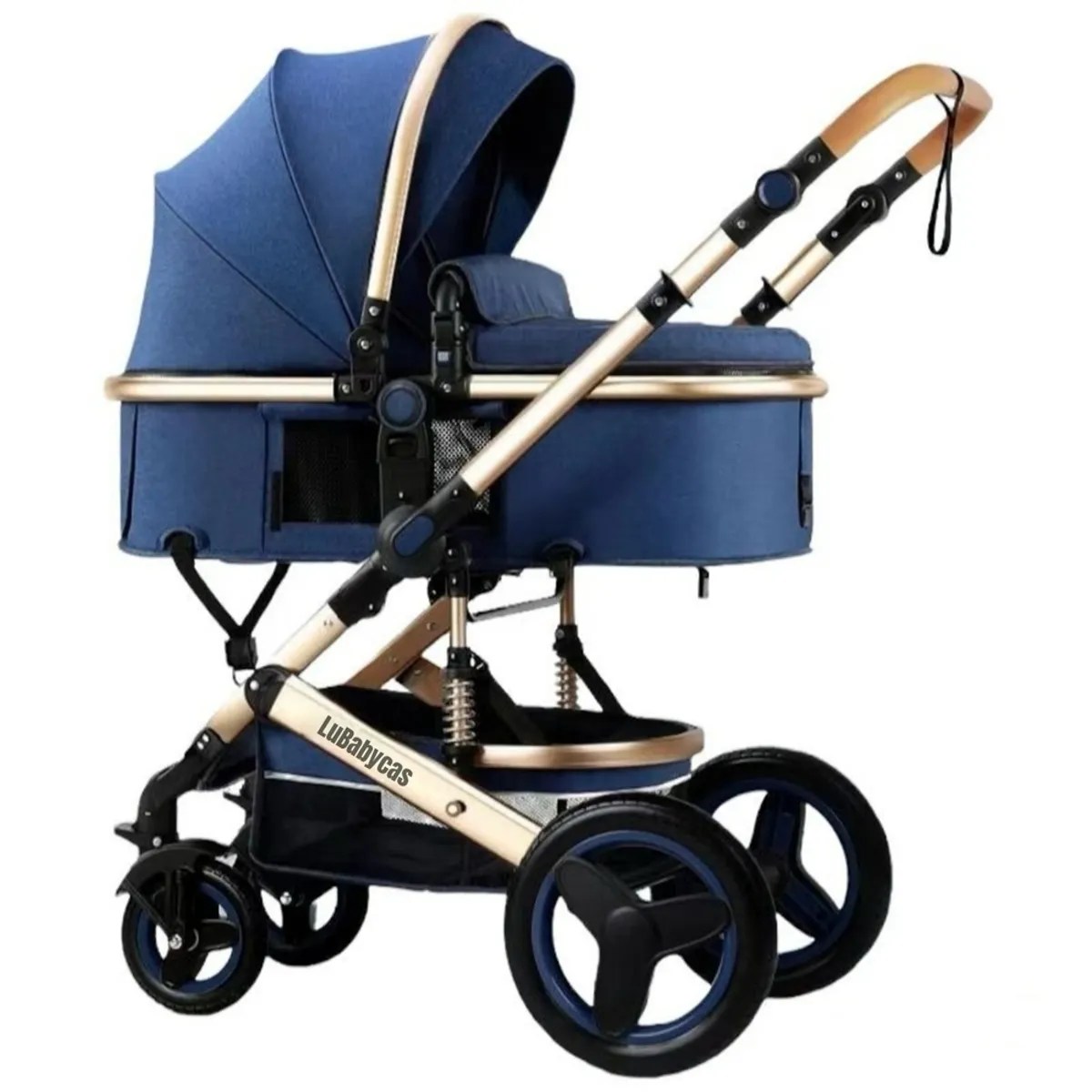 LUBABYCAS - Coche Cuna Moisés Con Accesorios Lubabycas Azul