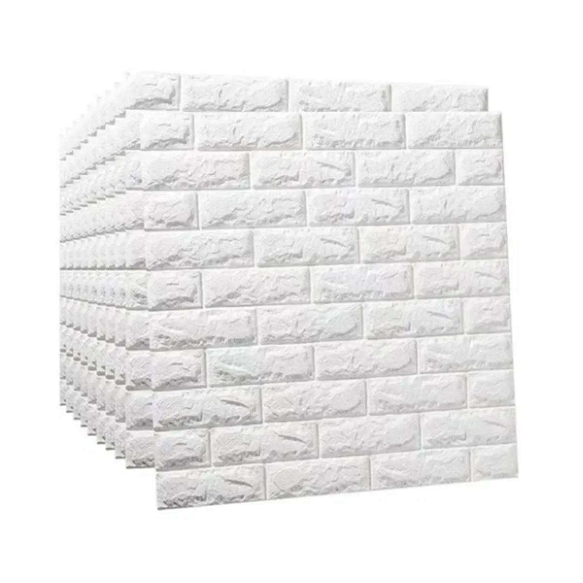 CRUSEC - Pack 10 Lamina Papel Mural Autoadhesivo 3d Color Blanco