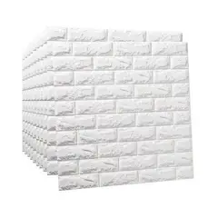 CRUSEC - Pack 10 Lamina Papel Mural Autoadhesivo 3d Color Blanco