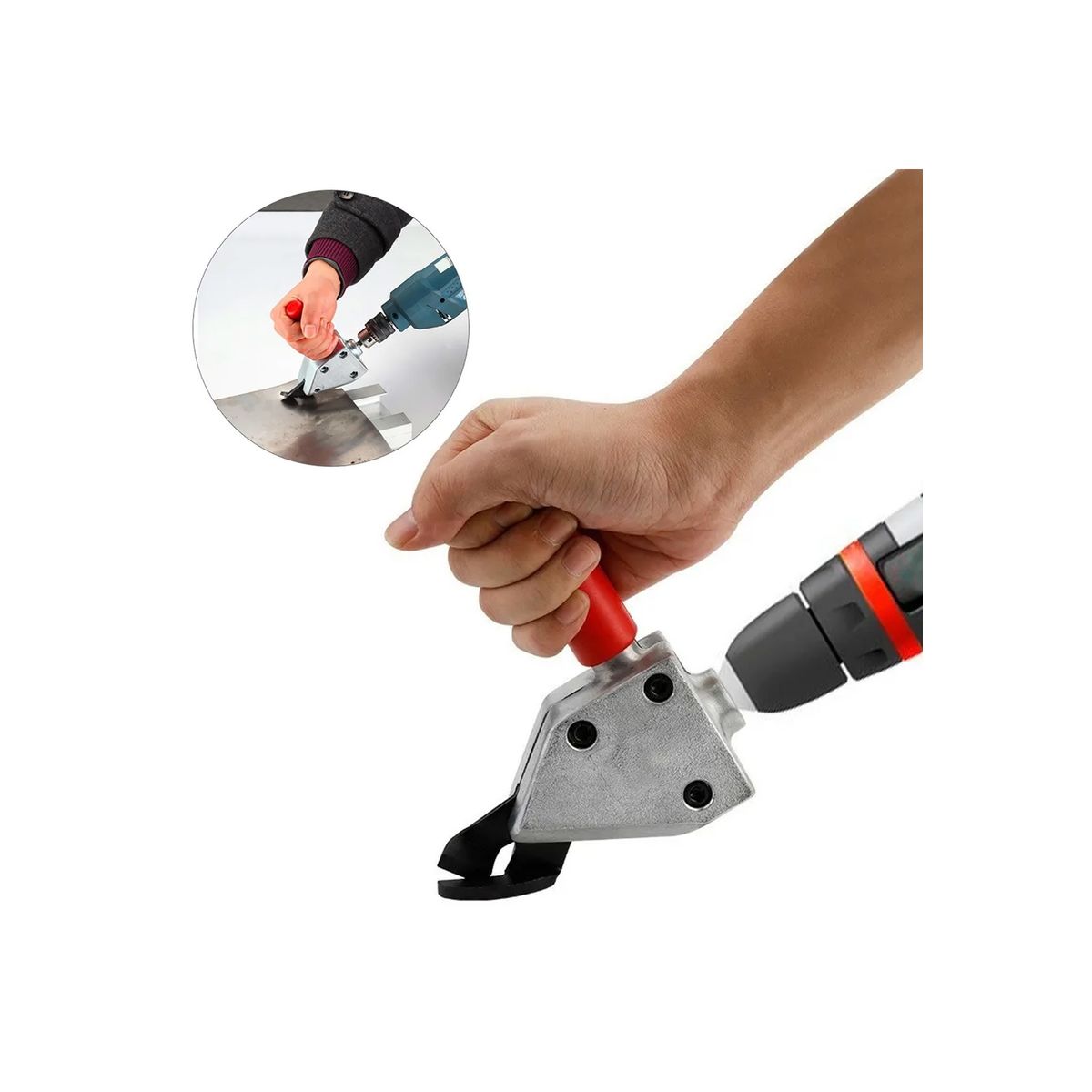 GENERICO - Herramienta Tijera Cortadora de Metal para Taladro a Cizalla.
