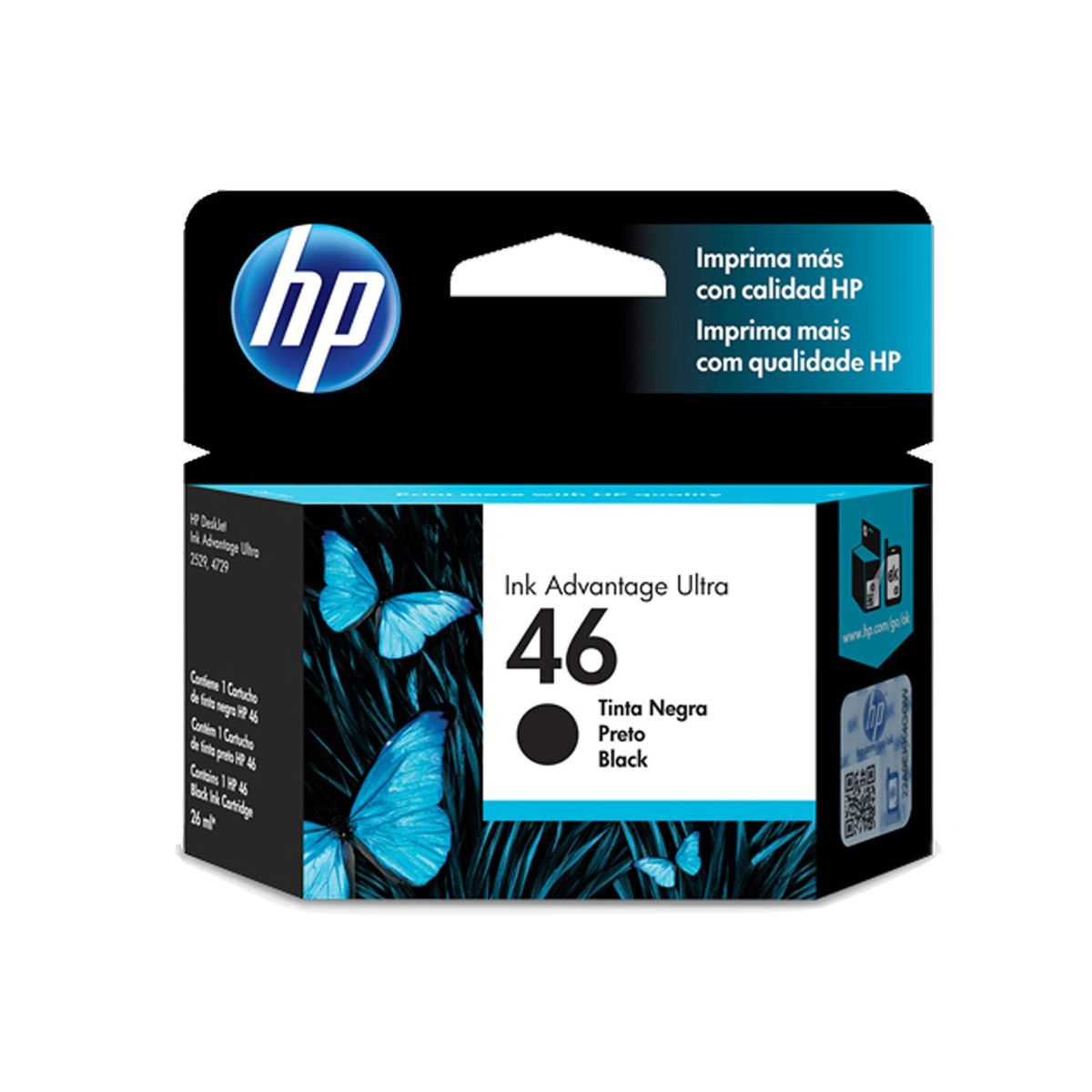 HP - Tintas Hp 46 Negro Genuino Ink Ad 2529 4729 5738 5739 Civa