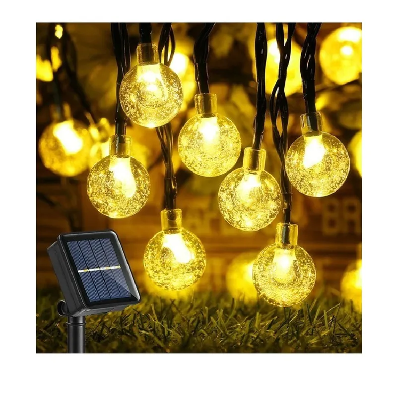 GENERICO - Pack Tres x3 Esferas Cálidas Solares Guirnaldas Led