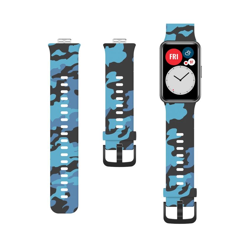 GENERICO - Correa De Cauflaje Compatible con Huawei Watch Fit Azul M