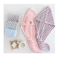 Toalla De Microfibra Turbante Cabello Secado Rapido Rayas