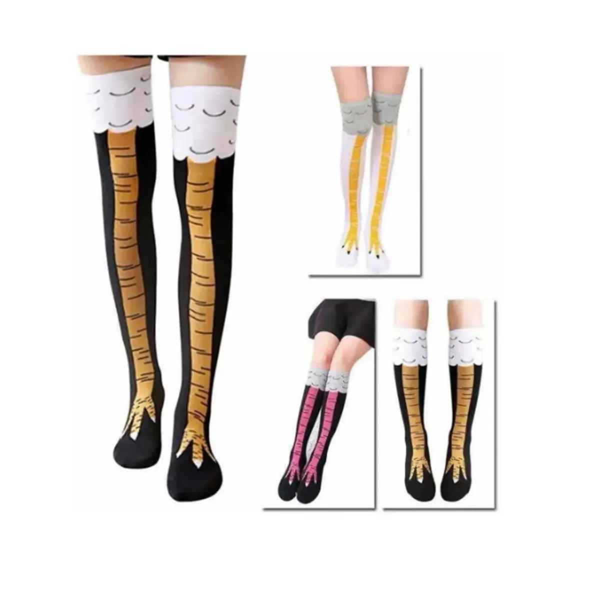 EVERSO - 6 Pares Divertidas Calcetas 3d Pata De Pollo