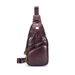 GENERICO - Bolso Bandolera Hombre Cuero Genuino Bull Captain Mod Cross