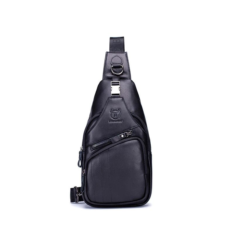 GENERICO - Bolso Bandolera Hombre Cuero Genuino Bull Captain Mod Cross