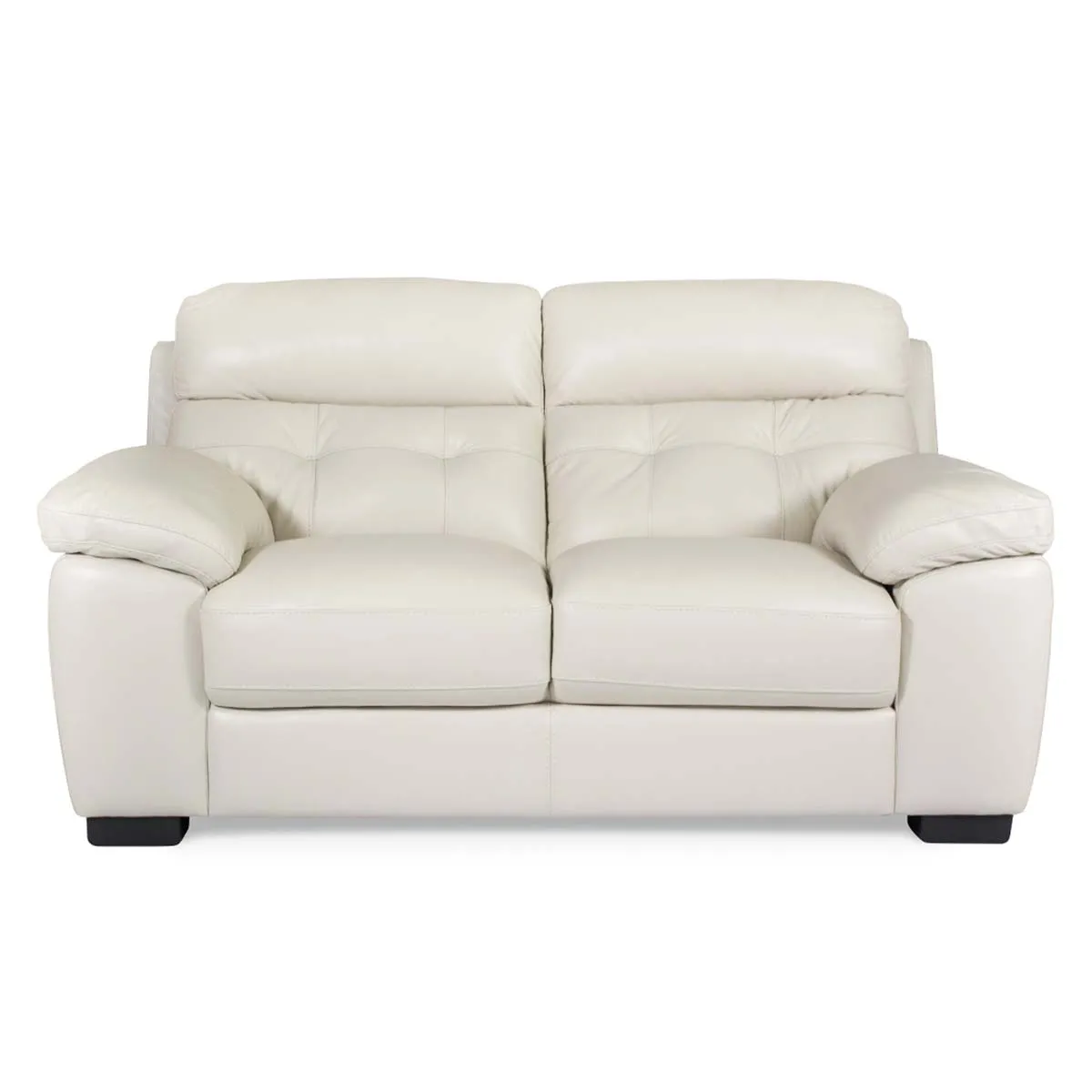 ROSEN - Sofá Rosen Flaminio 2 Cuerpos Cuero Marfil