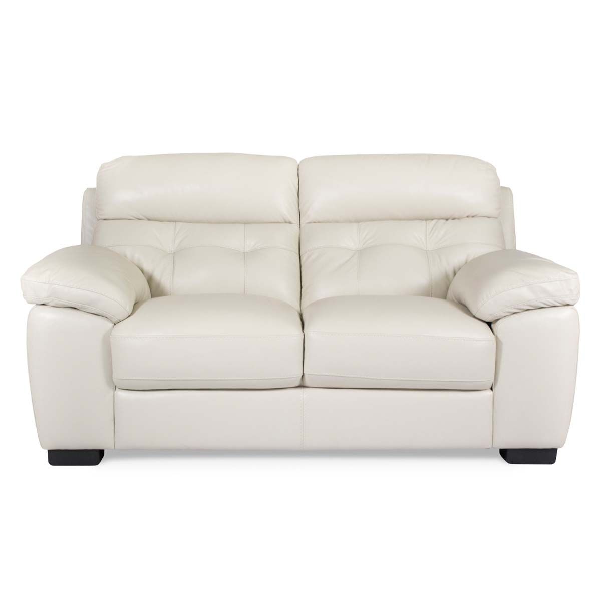 ROSEN - Sofá Rosen Flaminio 2 Cuerpos Cuero Marfil