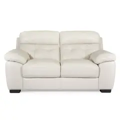 ROSEN - Sofá Flaminio 2 Cuerpos Cuero Marfil