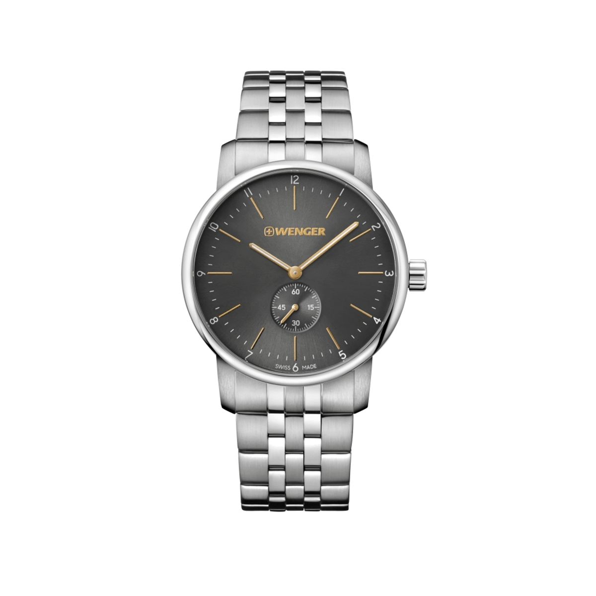 WENGER - Reloj Urban Classic Black Chrono dial negro marcadores dorados Wenger