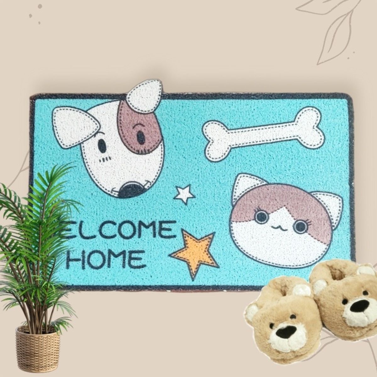 GENERICO - Limpiapiés Alfombra: Bienvenida Mascota Cocina Baño 3 PEERO GATO