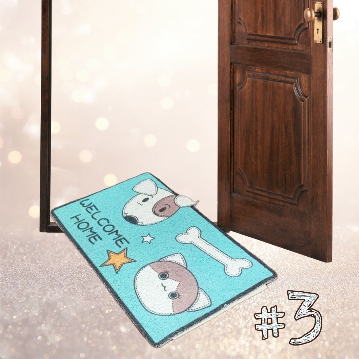 GENERICO - Limpiapiés Alfombra: Bienvenida Mascota Cocina Baño 3 PEERO GATO