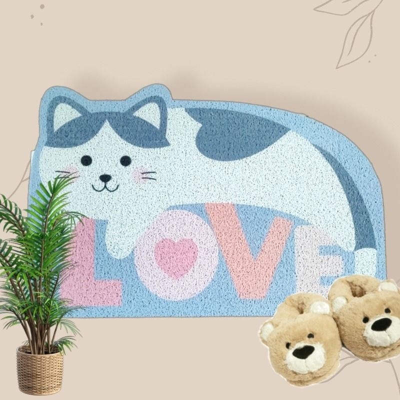 GENERICO - Limpiapiés Alfombra: Bienvenida Mascota Cocina Baño 7 GATO LOVE