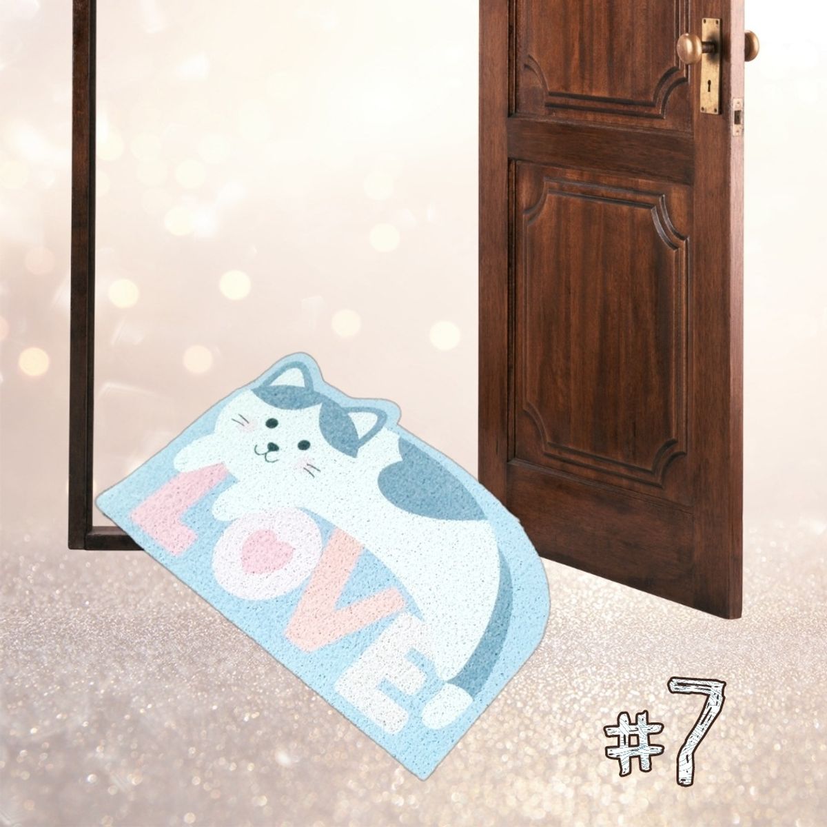 GENERICO - Limpiapiés Alfombra: Bienvenida Mascota Cocina Baño 7 GATO LOVE