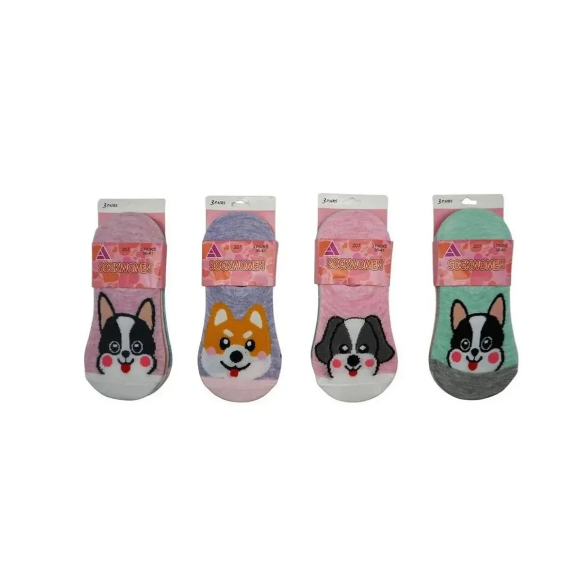 EVERSO - Pack 12 Calcetín Mujer Invisible Con Diseño.