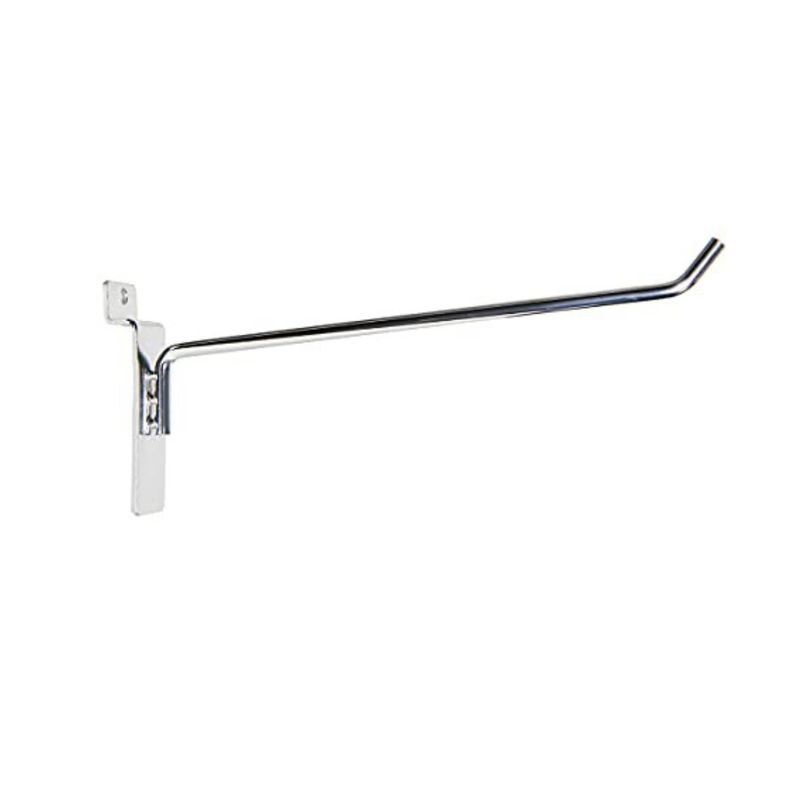 GENERICO - Pack 10 Ganchos Metal 35cm Panel Rack Ranurado Exhibidor
