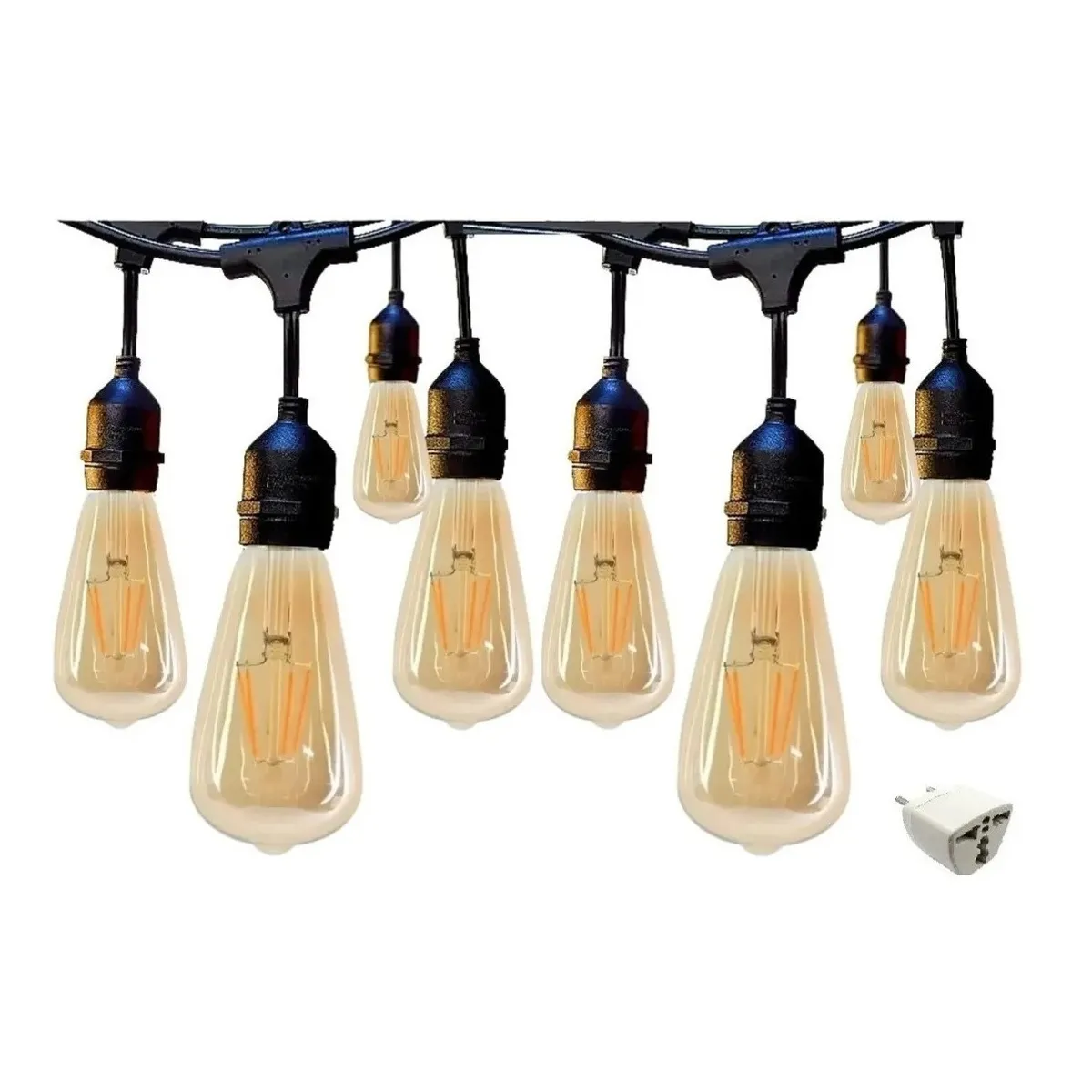 GENERICO - Guirnalda 10 Metros Impermeable + 10 Ampolletas Corriente