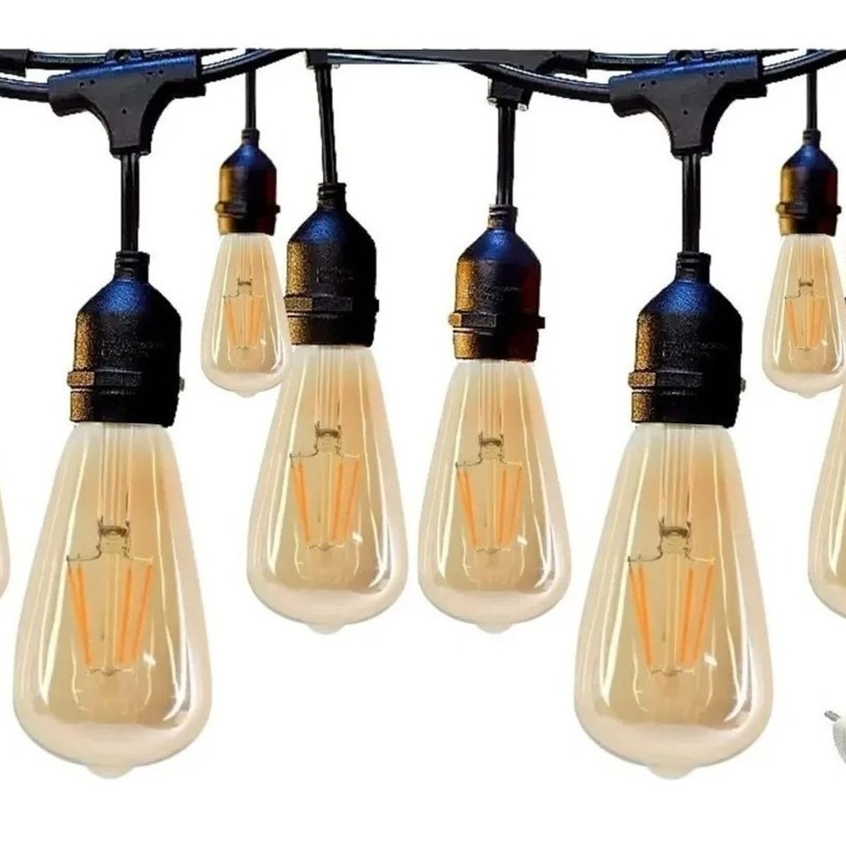 GENERICO - Guirnalda 10 Metros Impermeable + 10 Ampolletas Corriente